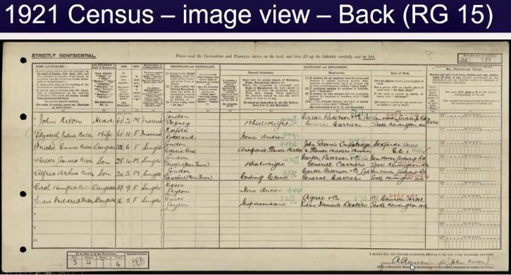 220221 1921 Census 2 Census page image