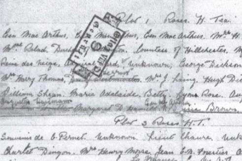 Charles Maurice Bakers list of roses detail